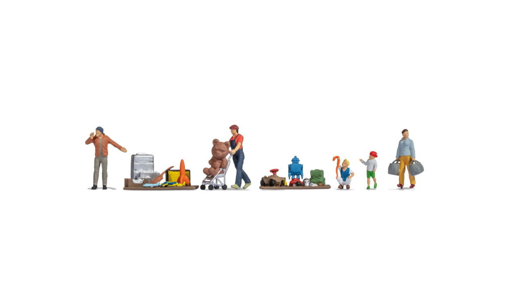 Noch 16282 H0 Figuren-Themenwelt Flohmarkt Set C Spielzeug und Kunden