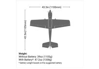 E-flite Sportix 1.1m BNF Basic mit AS3X+ Gyro &amp; SAFE Select