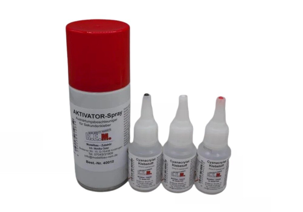 R.E.M. Sekundenkleber Set (3x 20g) + Aktivator 150 ml