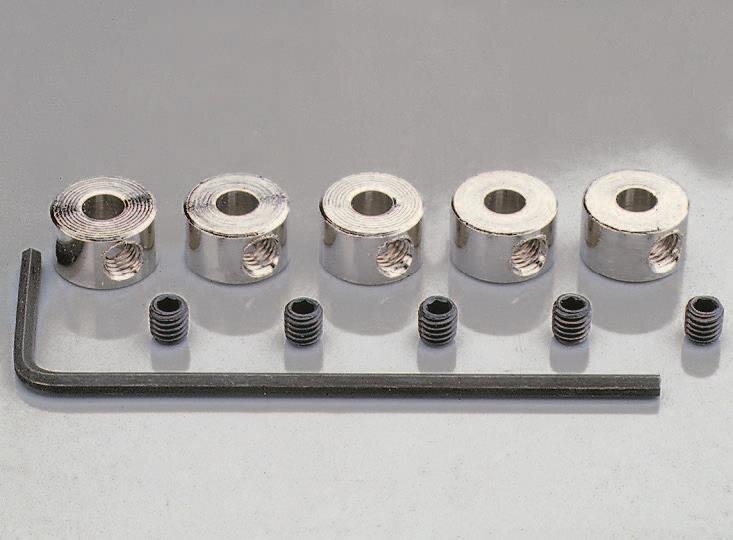 R.E.M. 5 St. Stellringe 5 mm mit Gewindestift und Schlüssel