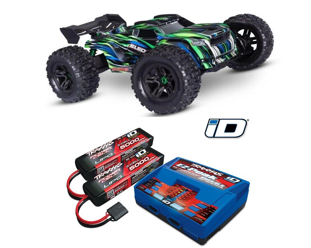 TRAXXAS Sledge 1/8 Belted 6s grün RTR + Lader + 2x Lipo 3S