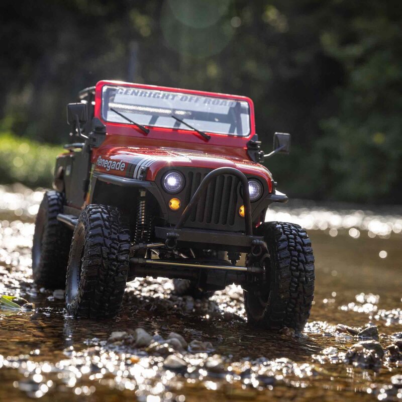 Axial 1/10 SCX10 III Jeep CJ-7 4X4 RTR Brushed Rock Crawler, Rot