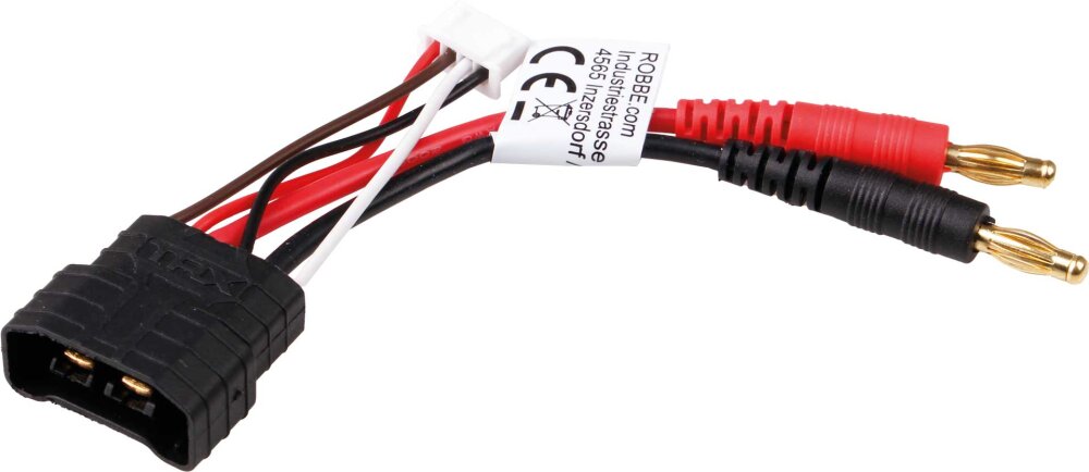 Ladekabel 3S TRX ID Stecker auf 4mm Goldkantakt mit Balanceranschluss