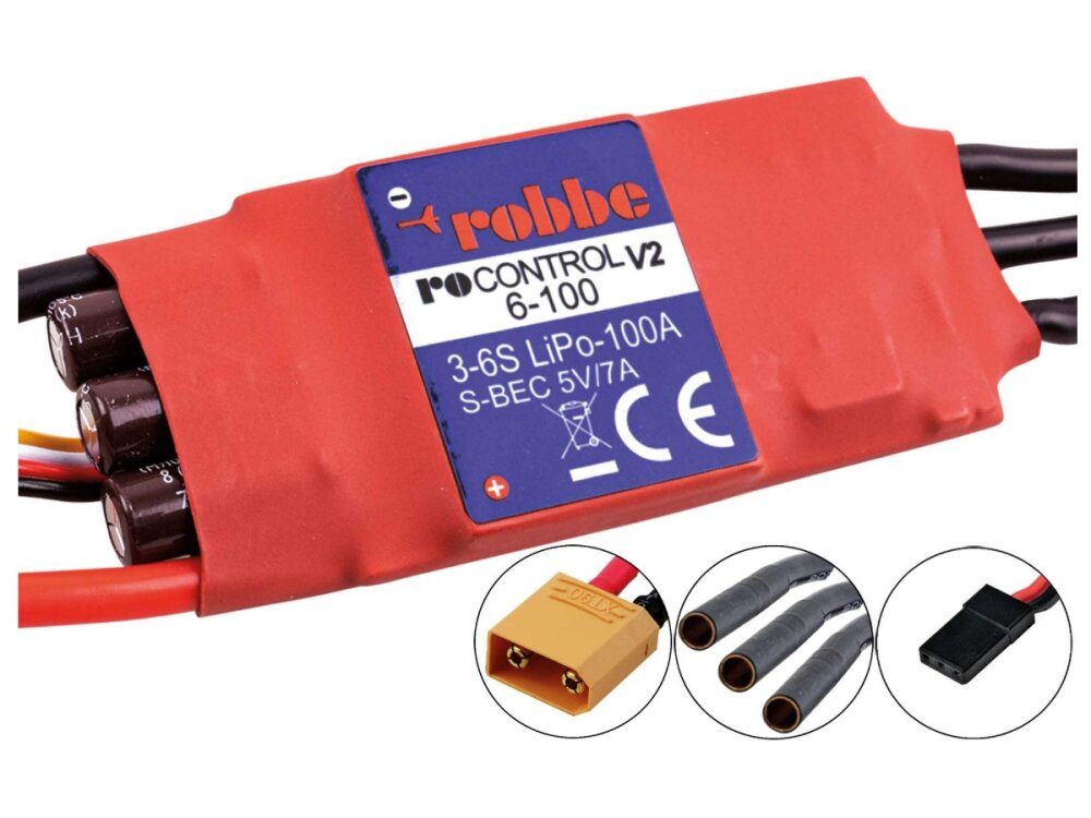 Robbe Modellsport RO-CONTROL 6-100 V2 3-6S -100(120A)5V/7A SWITCH BEC Regler