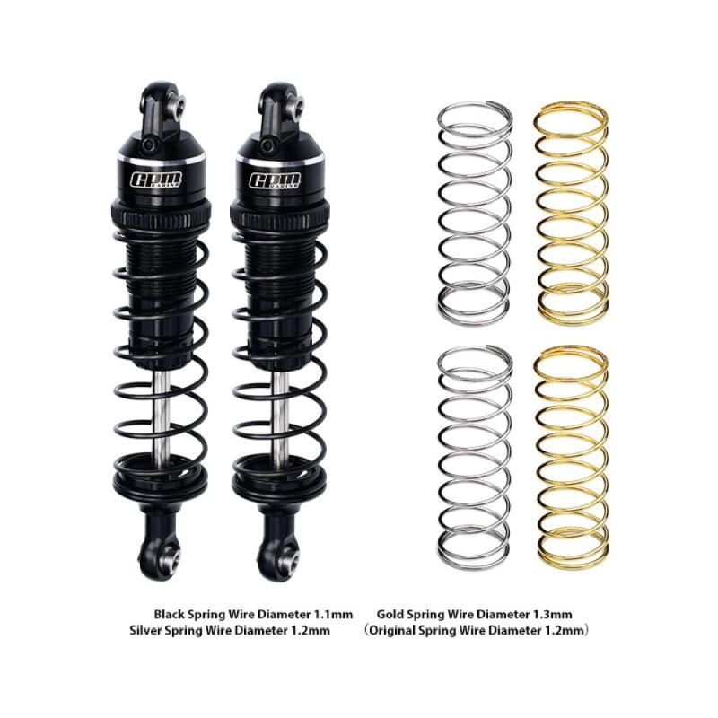 Alu-Dämpfer Mini MAXX einstellbar v/h 87mm +Federn schwarz (2) GPM TRX