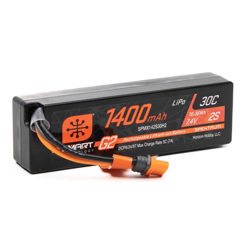 Spektrum 7.4V 1400mAh 2S 30C Smart G2 LiPo Battery: IC2 passend für Arrma Grom