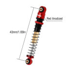 INJORA 43mm Aluminium Gewinde Doppel Barrel Schocks D&auml;mpfer f&uuml;r Axial SCX24