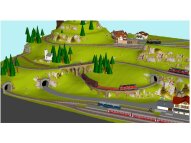 Gleisplan Berg&uuml;n - Modellbahn Spur N f&uuml;r das Kato Gleissystem 2 x 1 m