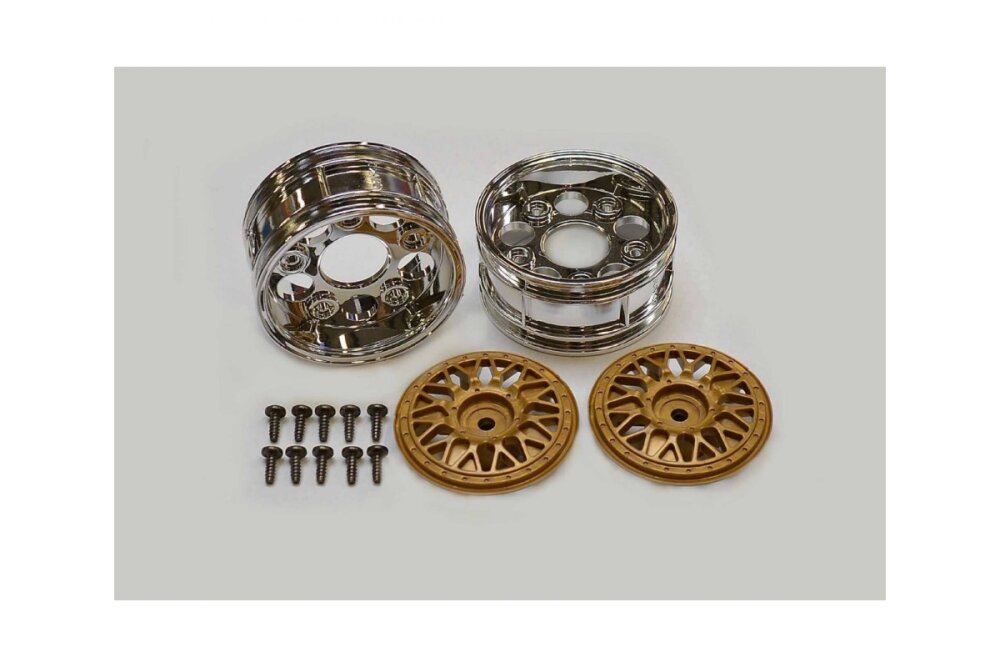 Tamiya Felgen Porsche Taisan chr./gold 26mm (2)
