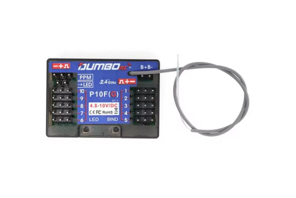 DumboRC P10FG Gyro 10-Kanal Empfänger RC Auto Boot...