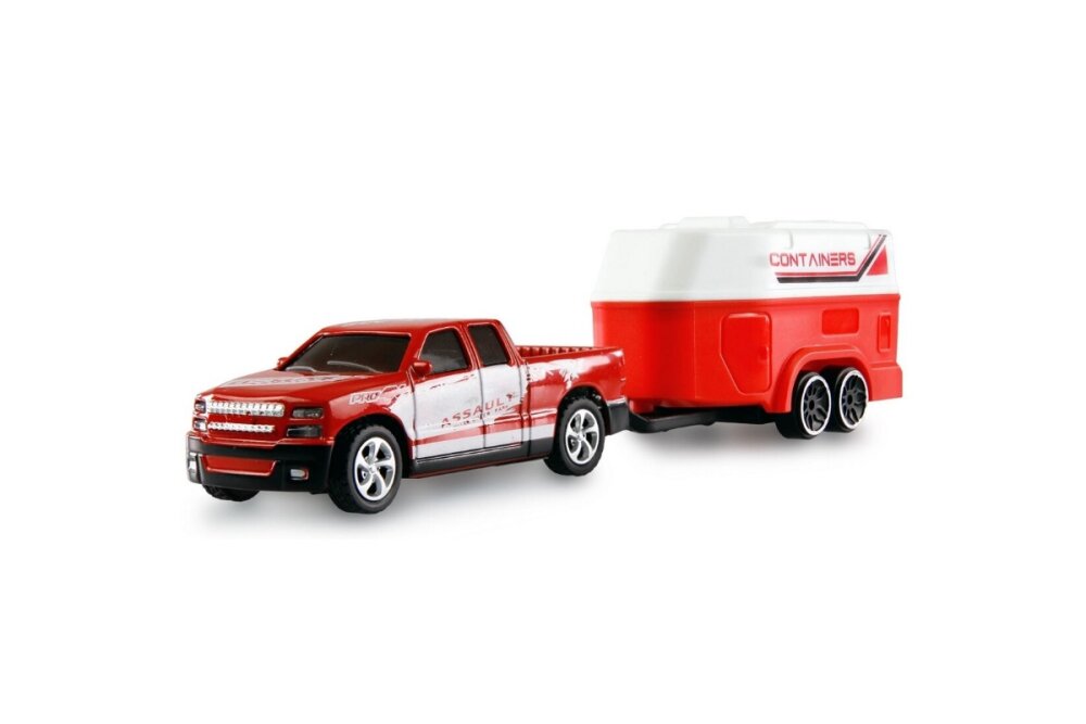 Amewi 22681 1:64 RC Pickup Die Cast mit Pferdeanhänger RTR rot mit Licht