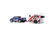 Amewi 22680 1:64 RC Pickup Die Cast mit Wohnwagenanh&auml;nger RTR blau mit Licht
