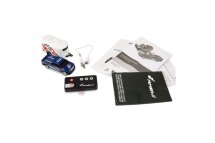 Amewi 22680 1:64 RC Pickup Die Cast mit Wohnwagenanh&auml;nger RTR blau mit Licht