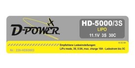 D-Power HD-5000 3S Lipo (11,1V) 30C - XT-60 Stecker