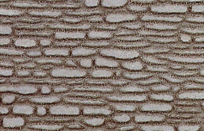 Heki 70052 - rustikale Bruchsteinmauer H0/TT, 28x14 cm, 2 Stück
