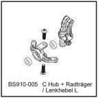 C Hub + Radträger / Lenkhebel L - BEAST BX / TX