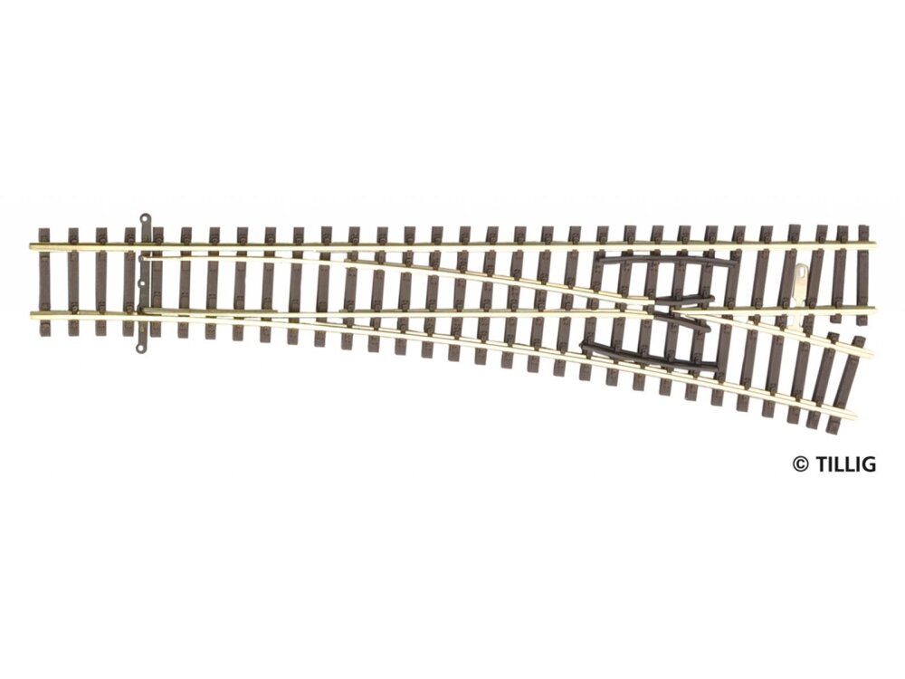 Tillig 83331 TT Einfache Weiche EW2 rechts15°, Länge 166 mm