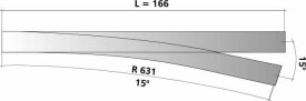 Tillig 83331 TT Einfache Weiche EW2 rechts15°,...