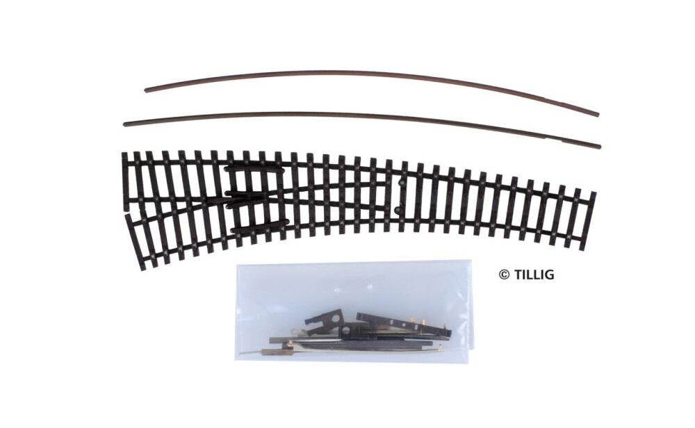 Tillig 83416 TT Innenbogenweiche IBW links, Bausatz brüniert