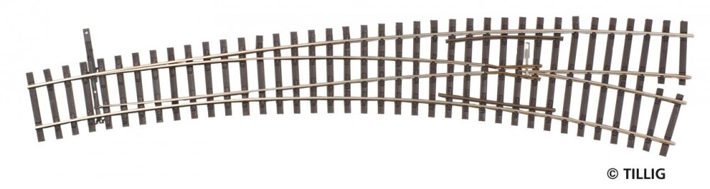 Tillig H0 Elite 85313 Innenbogenweiche rechts 20,7°/32,7°, Herzstückwinkel 9°