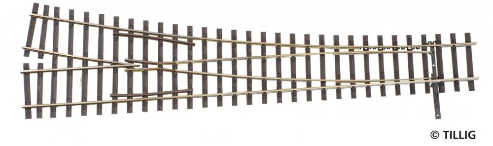 Tillig H0 Elite 85343 Weiche rechts, Herzstückwinkel 11°, Länge 228 mm