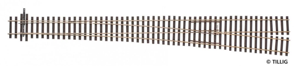 Tillig H0 Elite 85346 Weiche rechts, Herzstückwinkel 6,3°, Länge 388mm