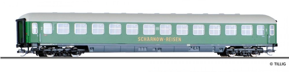 Tillig 16206 TT Liegewagen 2. Klasse "Scharnow Reisen" der DB, Ep. III